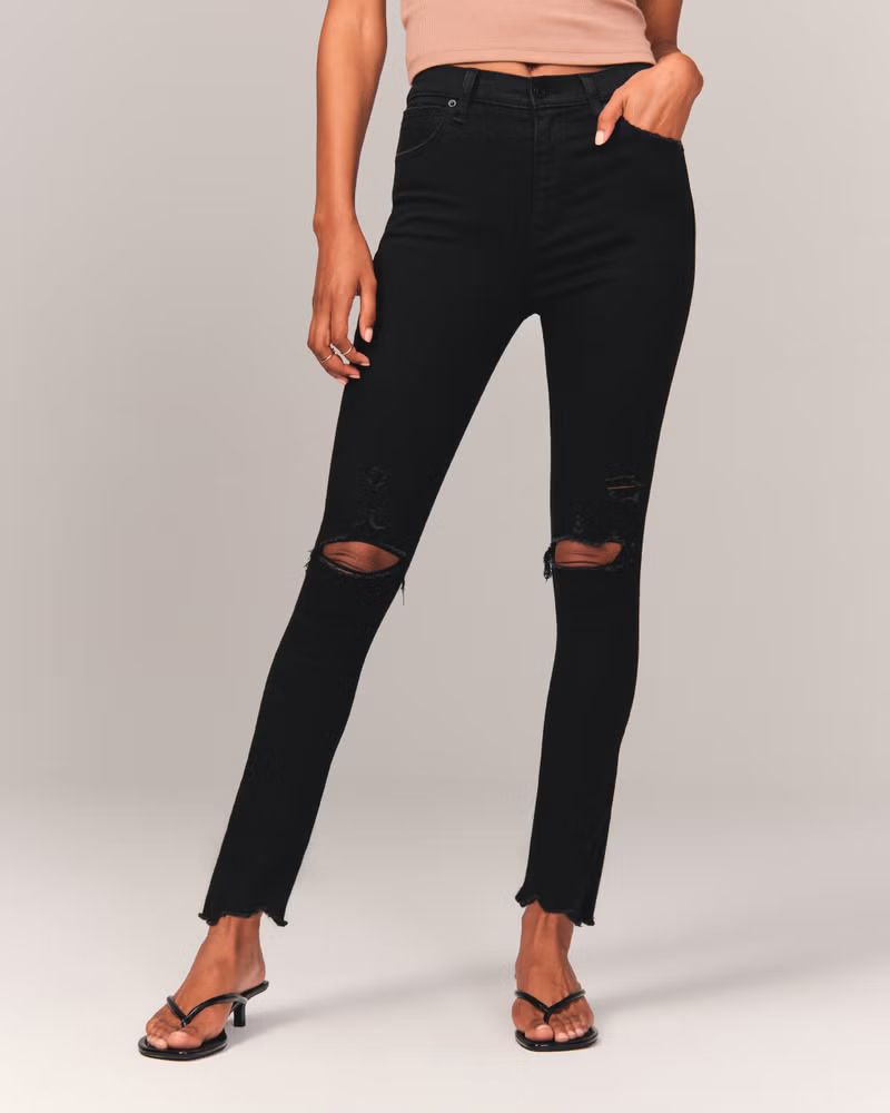 High Rise Super Skinny Ankle Jeans | Abercrombie & Fitch (US)