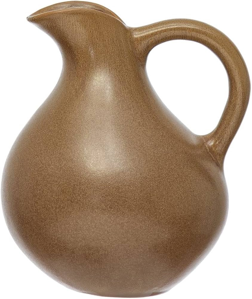 Bloomingville Stoneware, Reactive Glaze Pitcher, 6" L x 5" W x 7" H, Greige | Amazon (US)