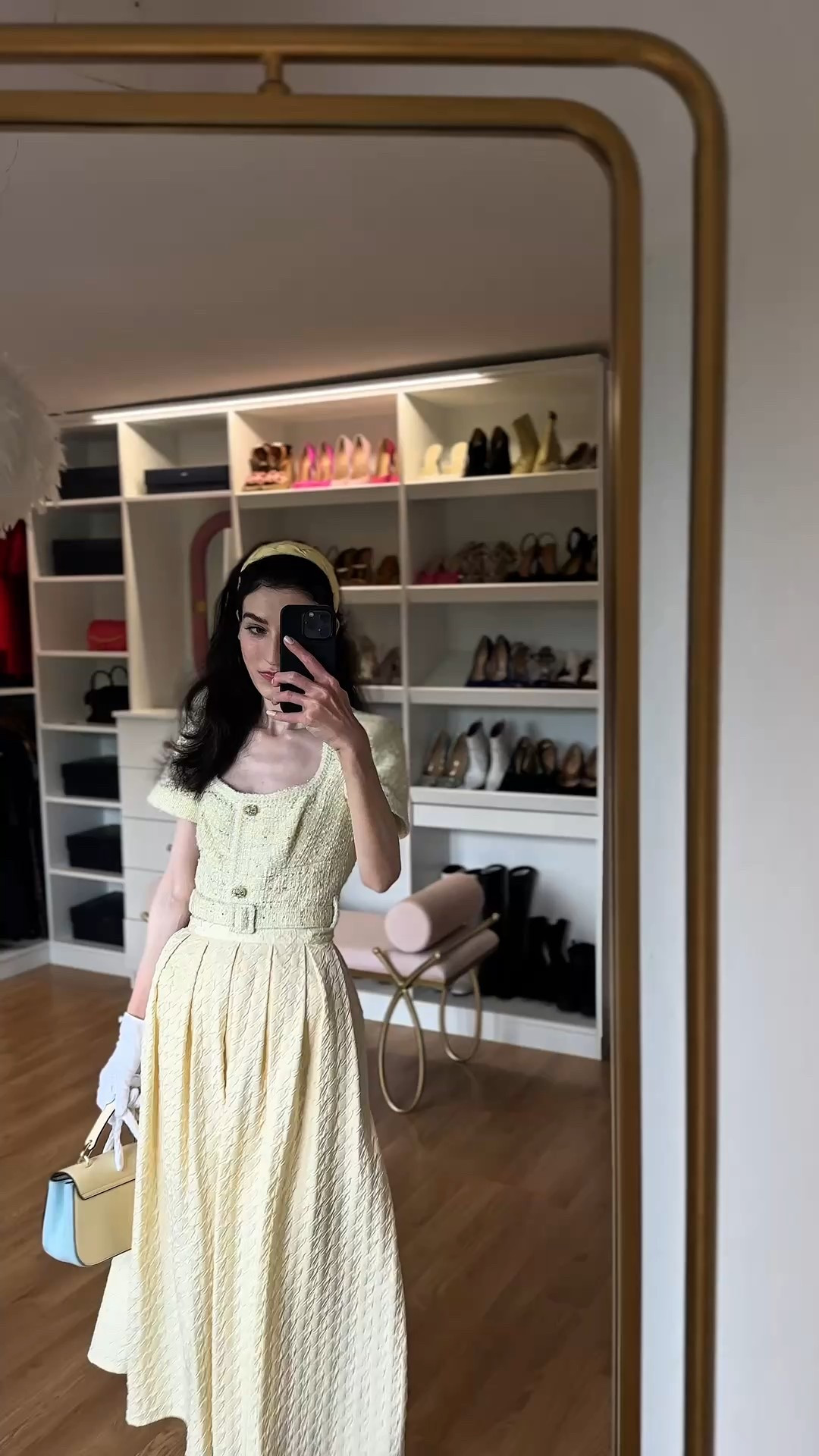 classy summer outfits, classy outfits, summer old money style, summer old money outfits, east coast summer outfits, modest, understated, sophisticated, elegant, refined, summer church outfit, summer wedding guest outfit for a church wedding, summer christening outfit, yellow outfit, butter yellow midi skirt, butter yellow top, headband, white cotton gloves, blue summer shoes #LTKSummer

#LTKWedding #LTKSeasonal