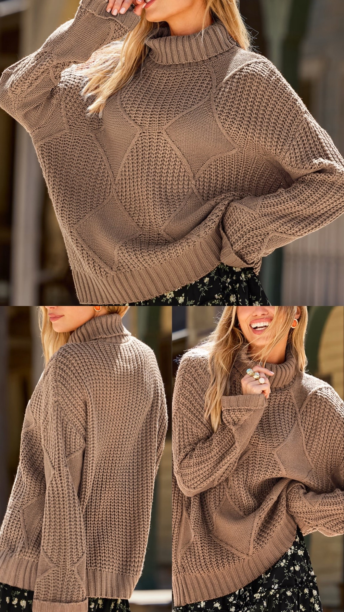 The perfect tan oversized turtle neck sweater to dress up or down ✨ 

#LTKGiftGuide #LTKHoliday #LTKootd