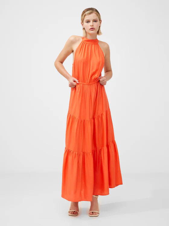 Halter Viscose Tiered Maxi Dress | French Connection (UK)