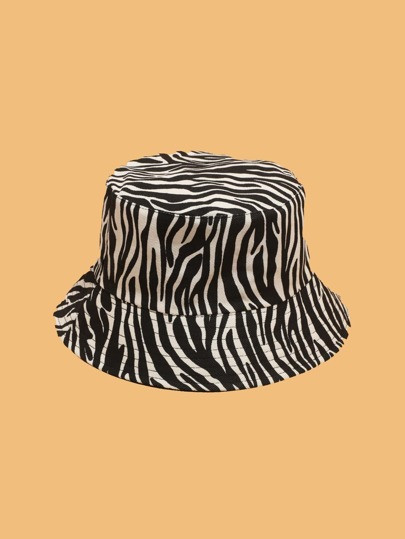 Zebra Striped Print Bucket Hat | SHEIN