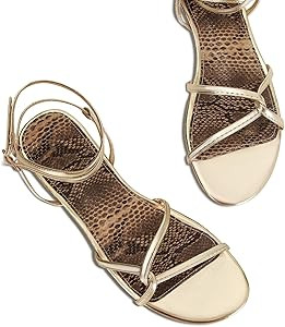 SOVANYOU Strappy Sandals for Women Dressy Flat Sandals Open Toe Cute Summer Sandal with Cross Ank... | Amazon (US)