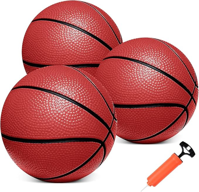 Mini Basketballs,3 Pack 6" Small Basketball Set with Pump Durable PVC Basketballs for Mini Basket... | Amazon (US)