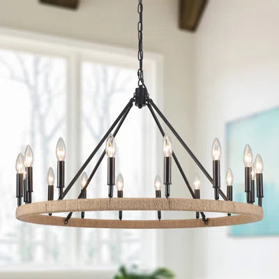Katenia 16 - Light Dimmable Wagon Wheel Chandelier | Wayfair North America