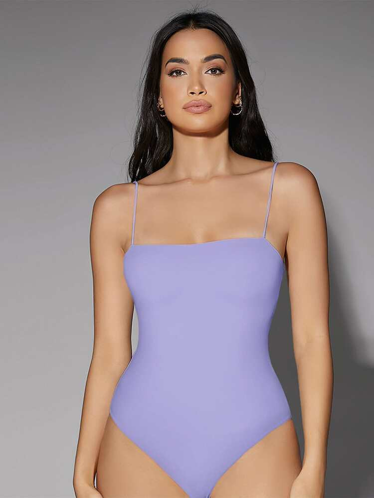 SHEIN BAE Solid Backless Cami Bodysuit | SHEIN