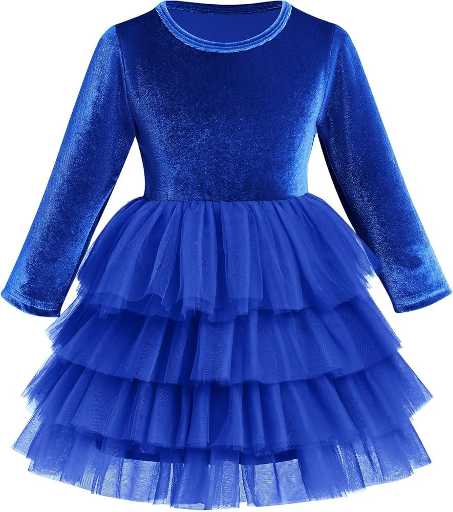 IDOPIP Toddler Baby Girls Velvet Tutu Dress Long Sleeve Princess Christmas Birthday Party Wedding... | Amazon (US)