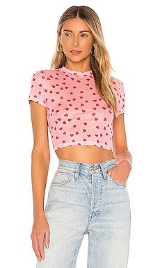 superdown Tania Cropped Mesh Top in Pink from Revolve.com | Revolve Clothing (Global)