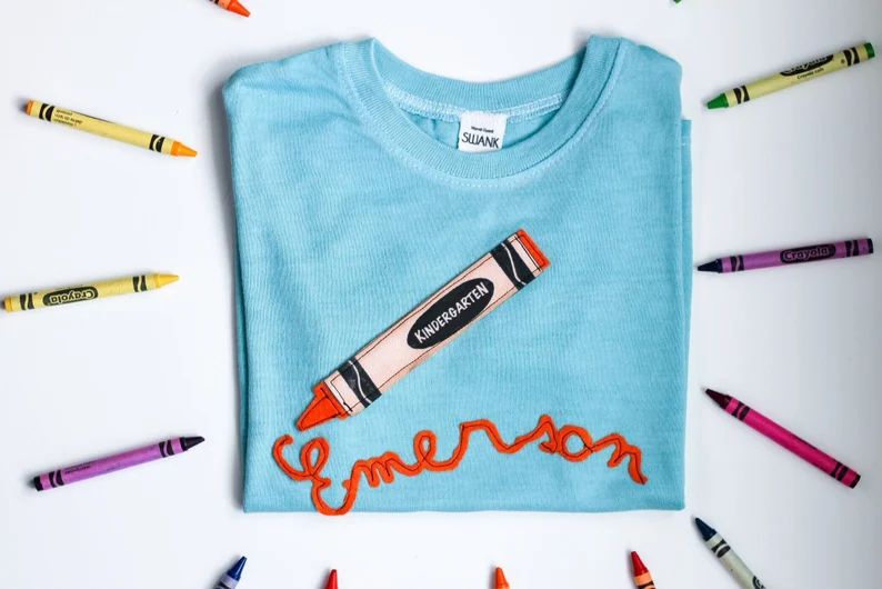 Personalized Back to School Shirt | Personalized Back to School Gift | Crayon Birthday Shirt | Pe... | Etsy (US)