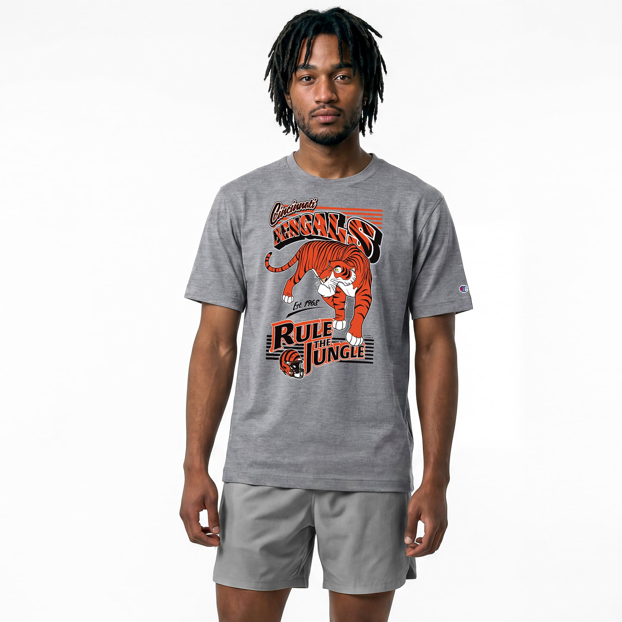 Cincinnati Bengals Disney x Champion Shere Khan All-Star T-Shirt - Gray | Fanatics