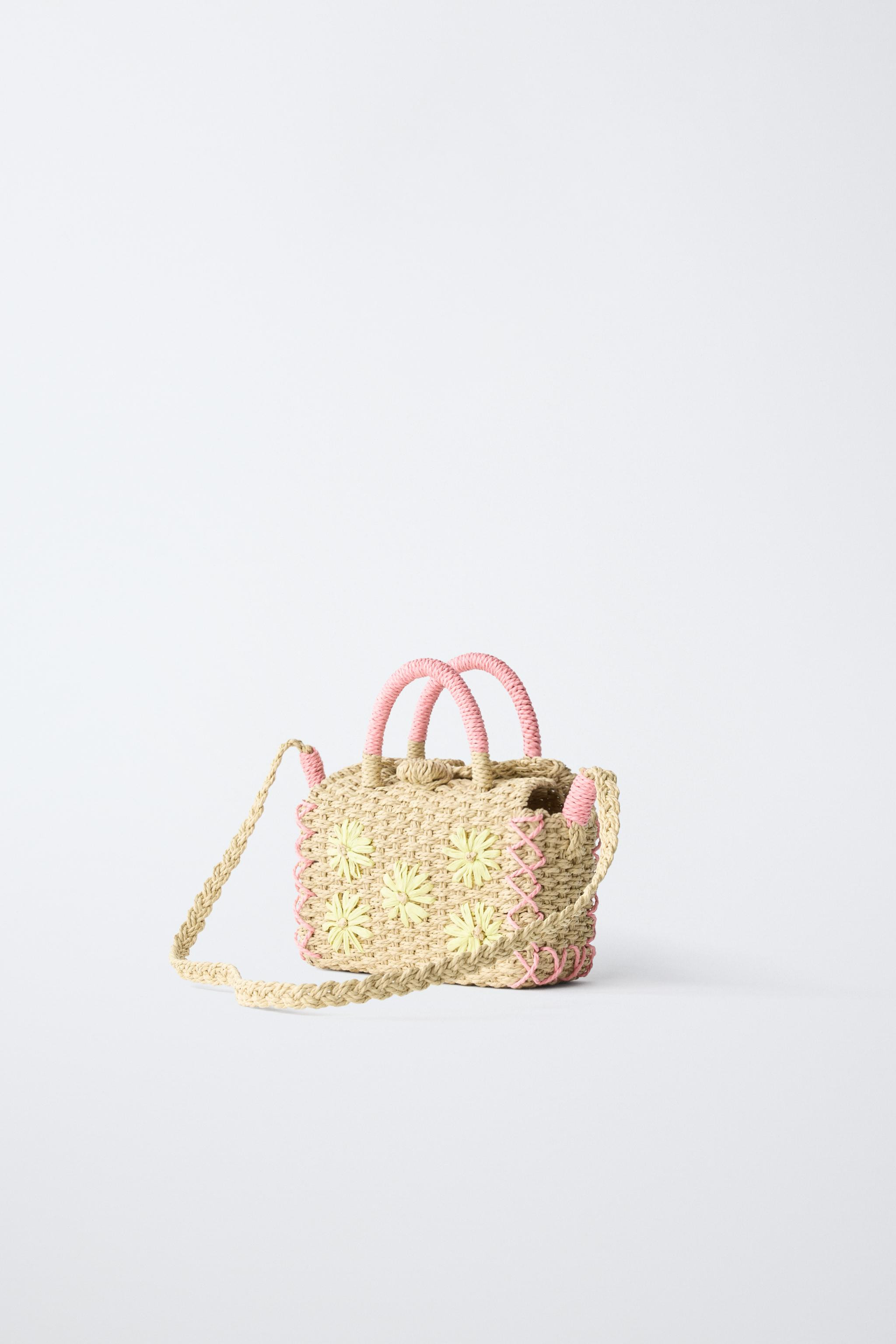 FAUX RAFFIA FLOWER BAG | Zara US