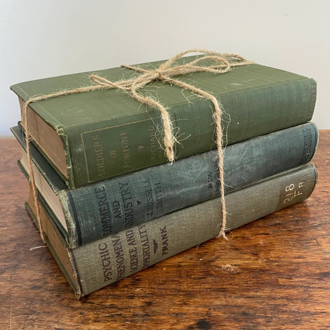 Early 1900’s Rustic Antique Book Stack | Etsy (US)