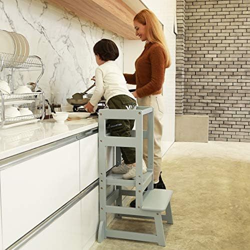 SDADI Adjustable Height Kitchen Step Stool,Kids Learning Stool,Mothers' Helper LT05G | Amazon (US)