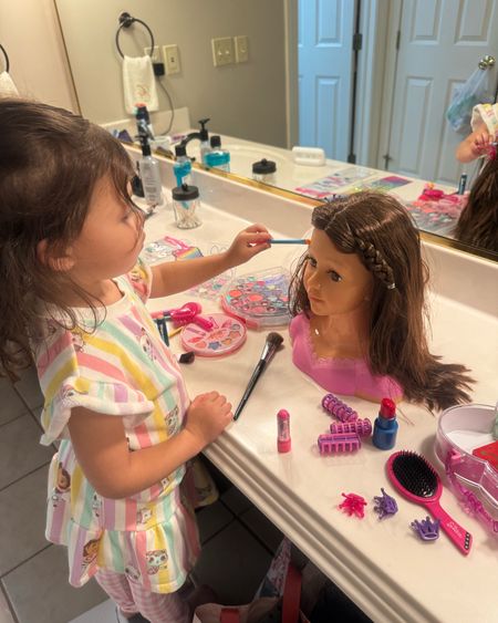She loves her make up doll! Played with it for hours today 🥰💄💋 definitely a great 4 year old and up gift idea for the girly girls 🩷 

Toddler toys. Make up toys. Dolls. Make up for toddlers. Kids doll. Toddler activities. Kids activities. Amazon finds. Four year old toys. Makeup head. 

#LTKFamily #LTKKids #LTKFindsUnder100
