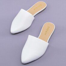 Pointed Toe Flat Slip On Mules | SHEIN