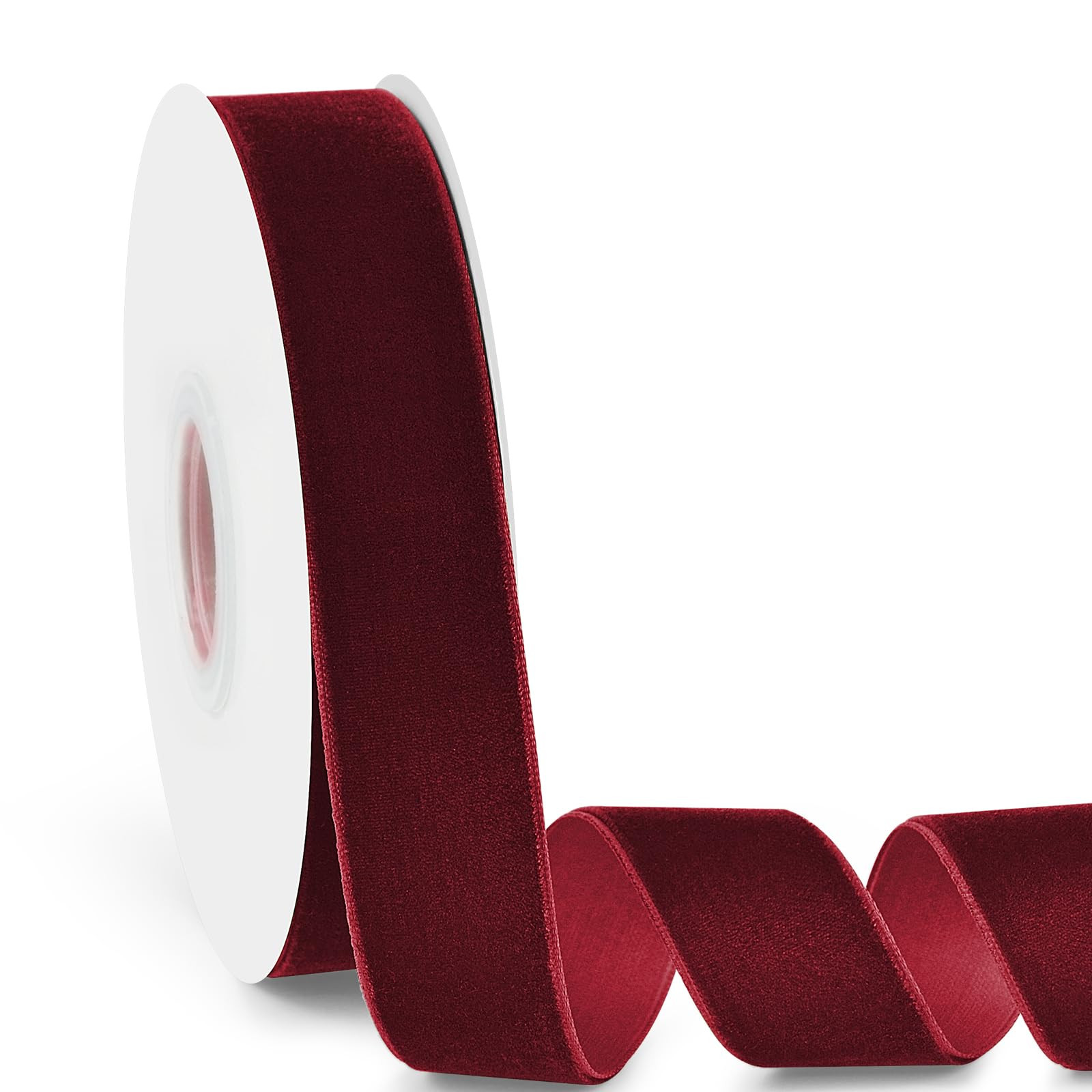 1" Wide Velvet Ribbon, 10 Yards - Burgundy Vine Red Velvet Ribbon on Spool for Crafts, Gift Wrapp... | Amazon (US)