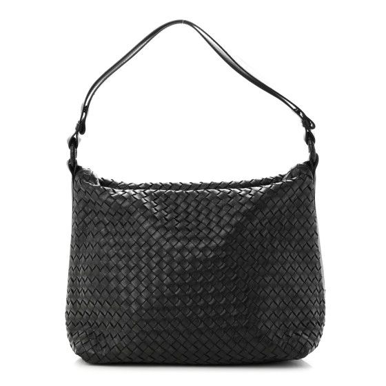 Nappa Intrecciato Shoulder Bag Black | FASHIONPHILE (US)