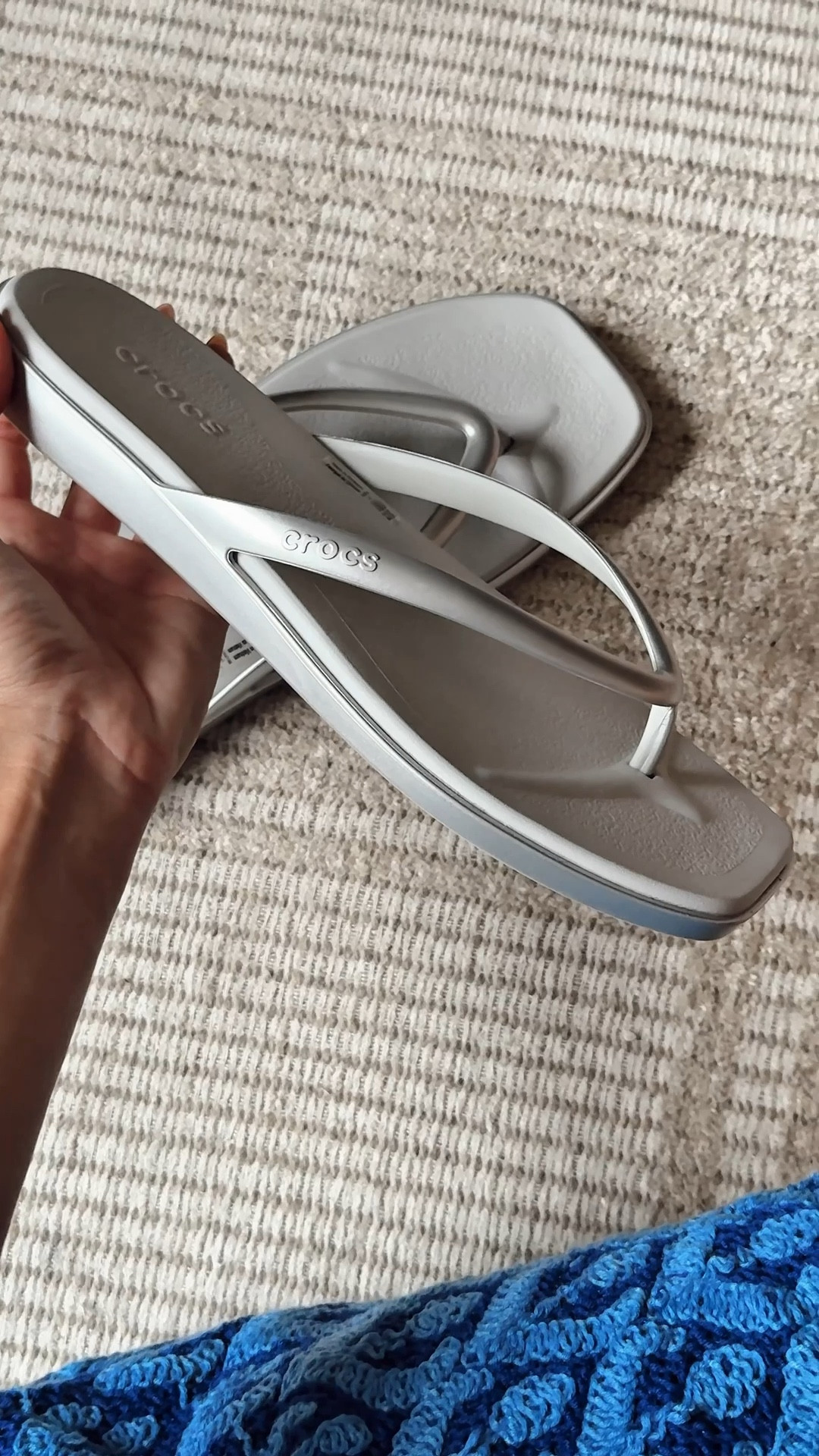 My second pair of @Crocs Miami sandals!!! I’m obsessed with these! This square top is EVERYTHING! I already own this pair in gold color but I needed one in silver too!  #crocspartner #crocssandals crocs sandals, silver sandals, crocs slides 

#LTKFindsUnder50 #LTKStyleTip #LTKShoeCrush
