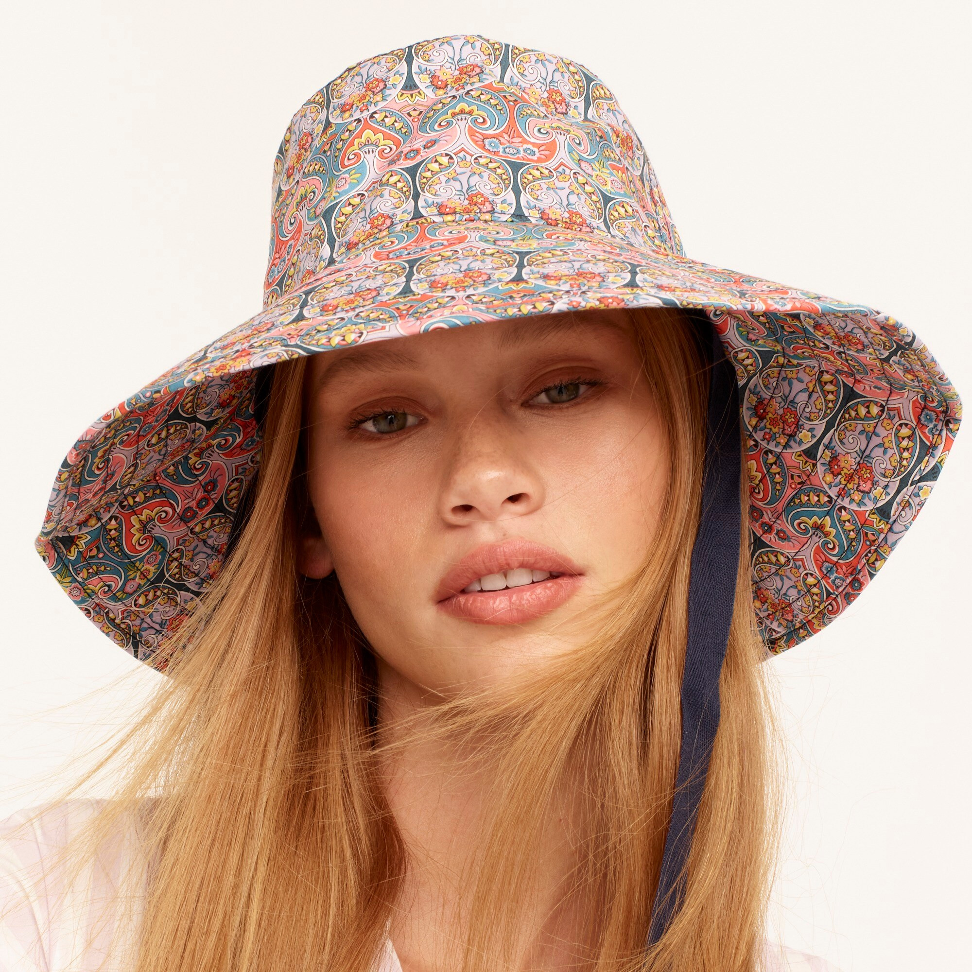 Printed ribbon-tie bucket hat in Liberty® print | J. Crew US