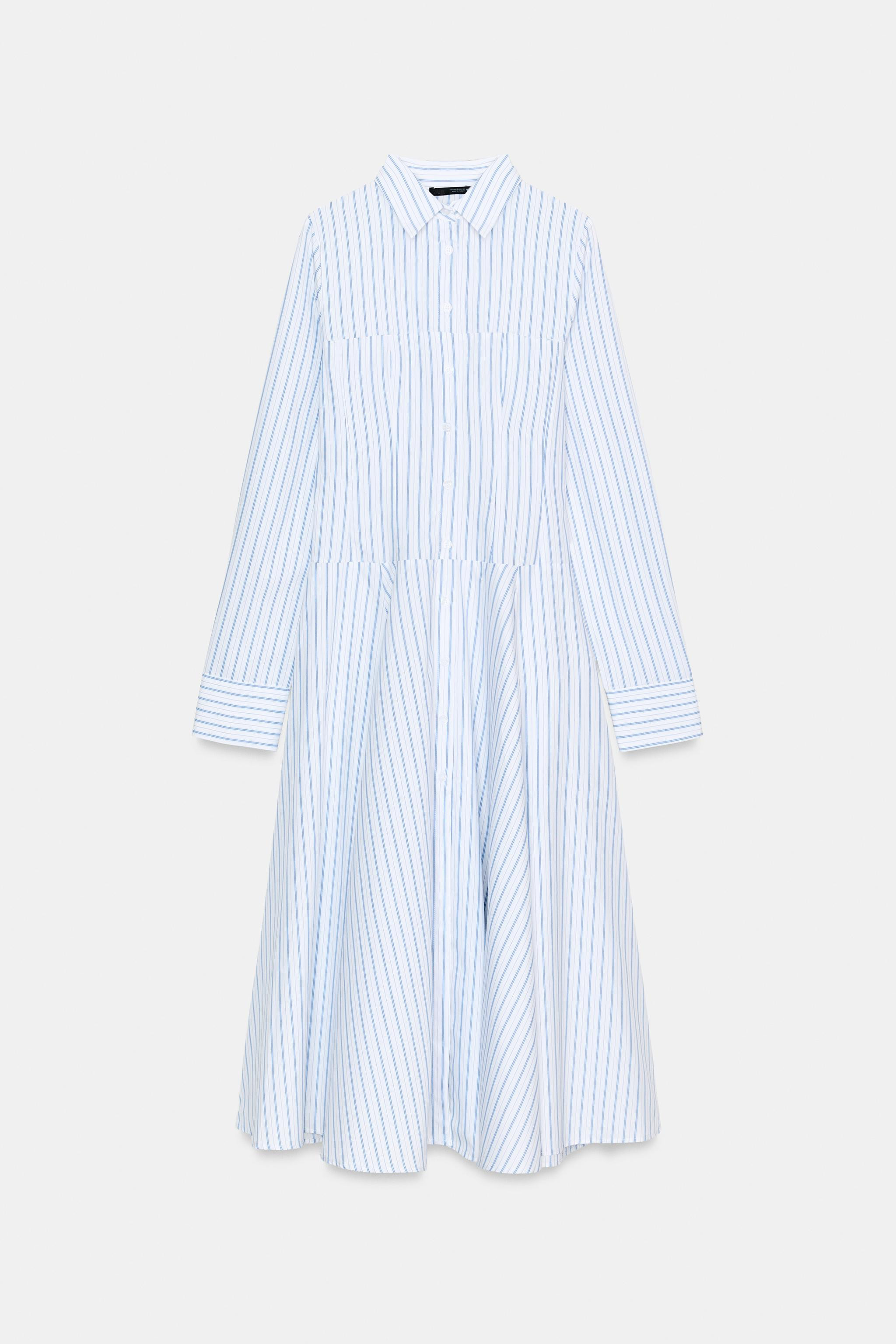 STRIPED SHIRT MIDI DRESS | Zara UK