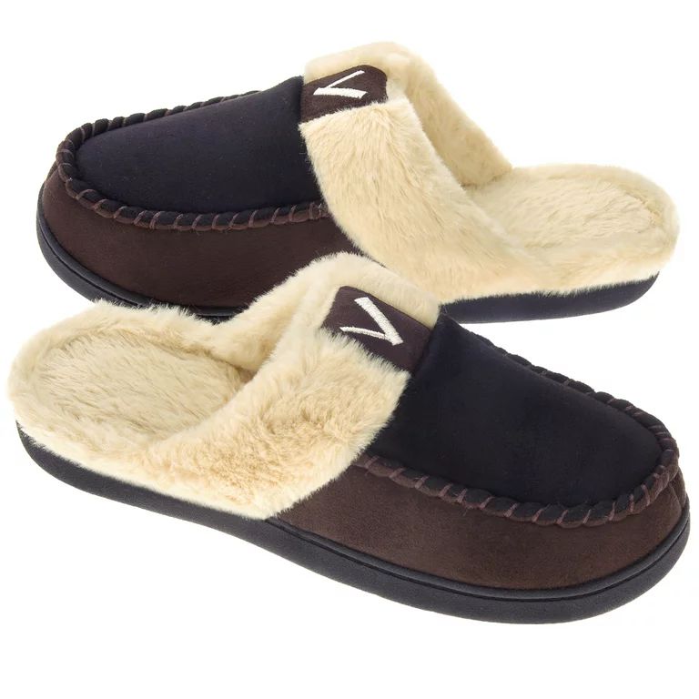 VONMAY Men's Scuff Slippers Memory Foam Slip On Shoes Moccasin Style House Shoes Indoor Outdoor | Walmart (US)
