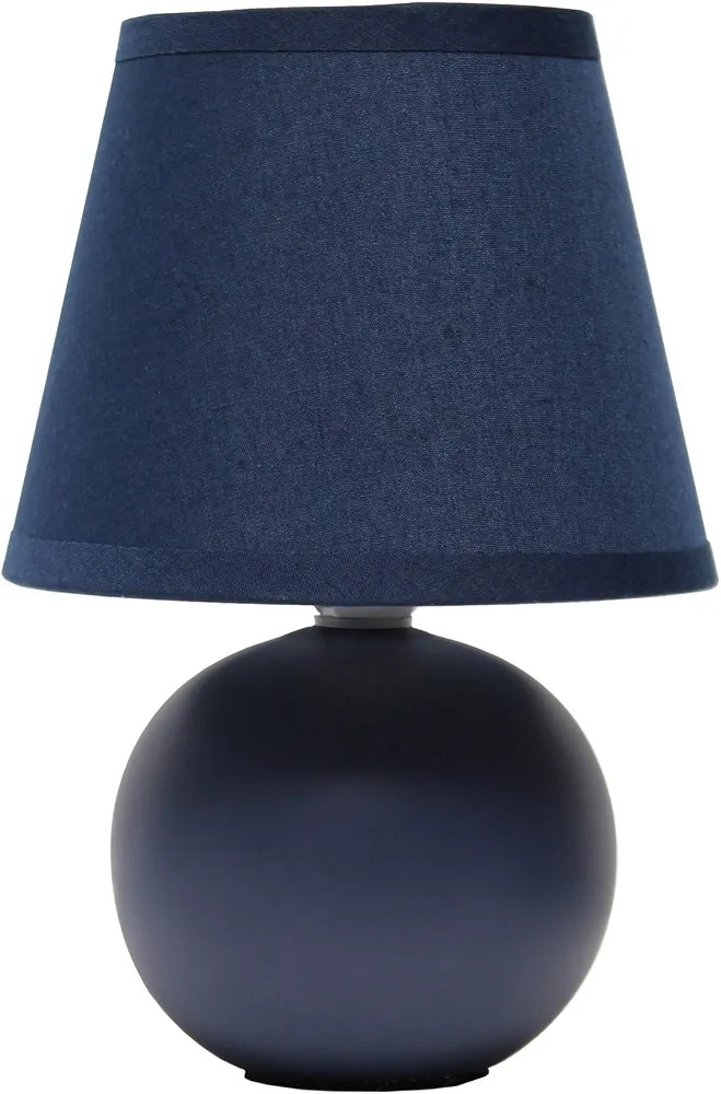 Simple Designs LT2008-BLU Mini Ceramic Globe Table Lamp with Matching Fabric Shade, Blue | Amazon (US)