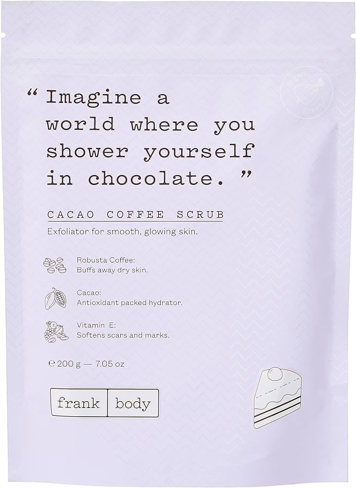 Frank Body Cacao Coffee Scrub, 7.05oz | Natural & Cruelty Free Exfoliating Body Scrub | Smells Li... | Amazon (US)