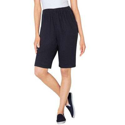 Woman Within Fineline Denim Short - 36 W, Black | Target
