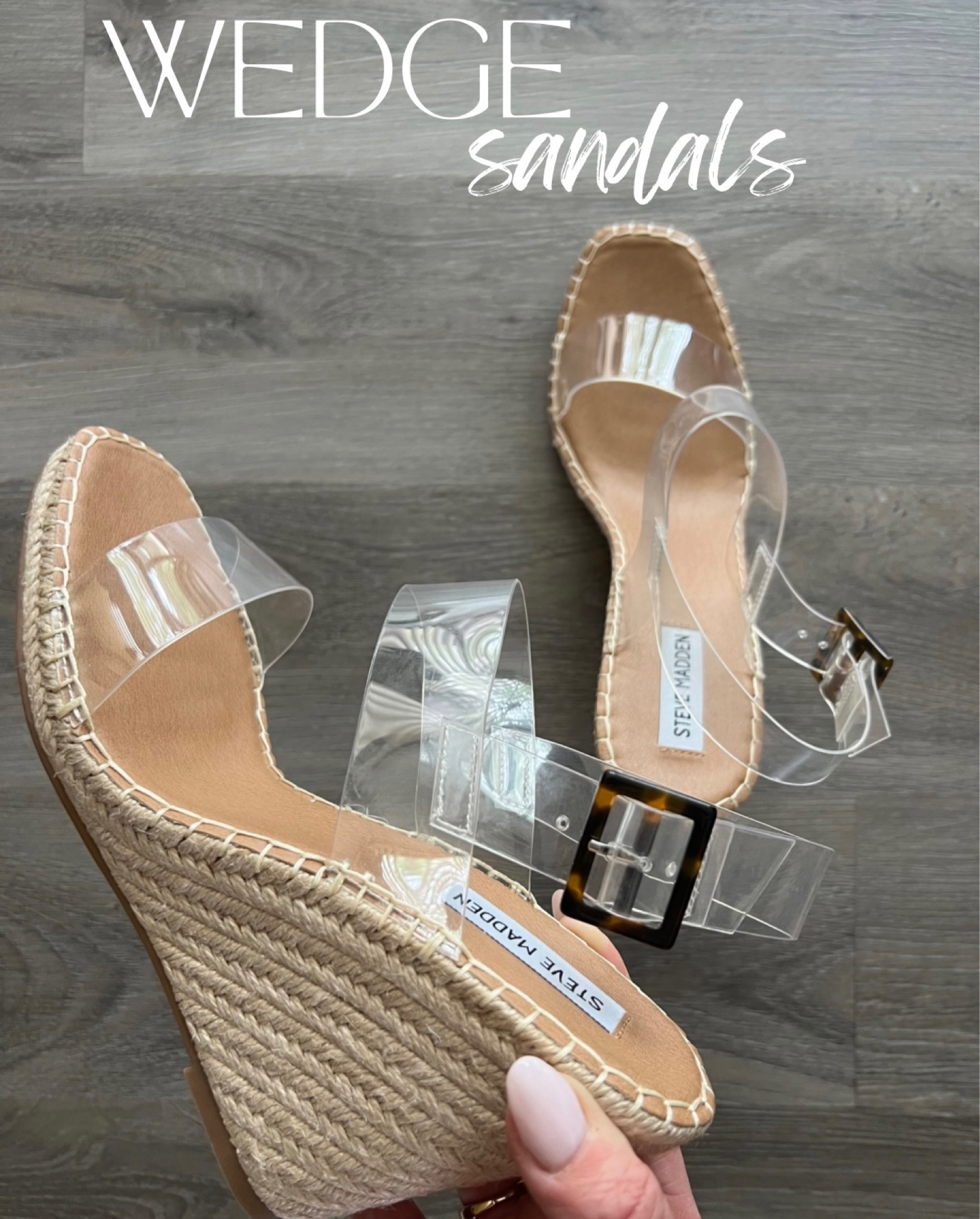 Restock! Steve Madden wedge sandals, clear sandals, Summer sandals, vacation outfit, Summer outfit, shoe crush, Steve Madden bestsellers, bestseller sandals, neutral sandals, sandals run true to size, Amazon find

Sandals: Run TTS

Follow me for more fashion finds, beauty faves, lifestyle, home decor, sales and more! So glad you’re here!! XO!!

#LTKshoecrush #LTKunder100 #LTKstyletip