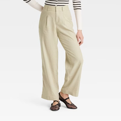 Women's Linen Essential Trouser - A New Day™ | Target
