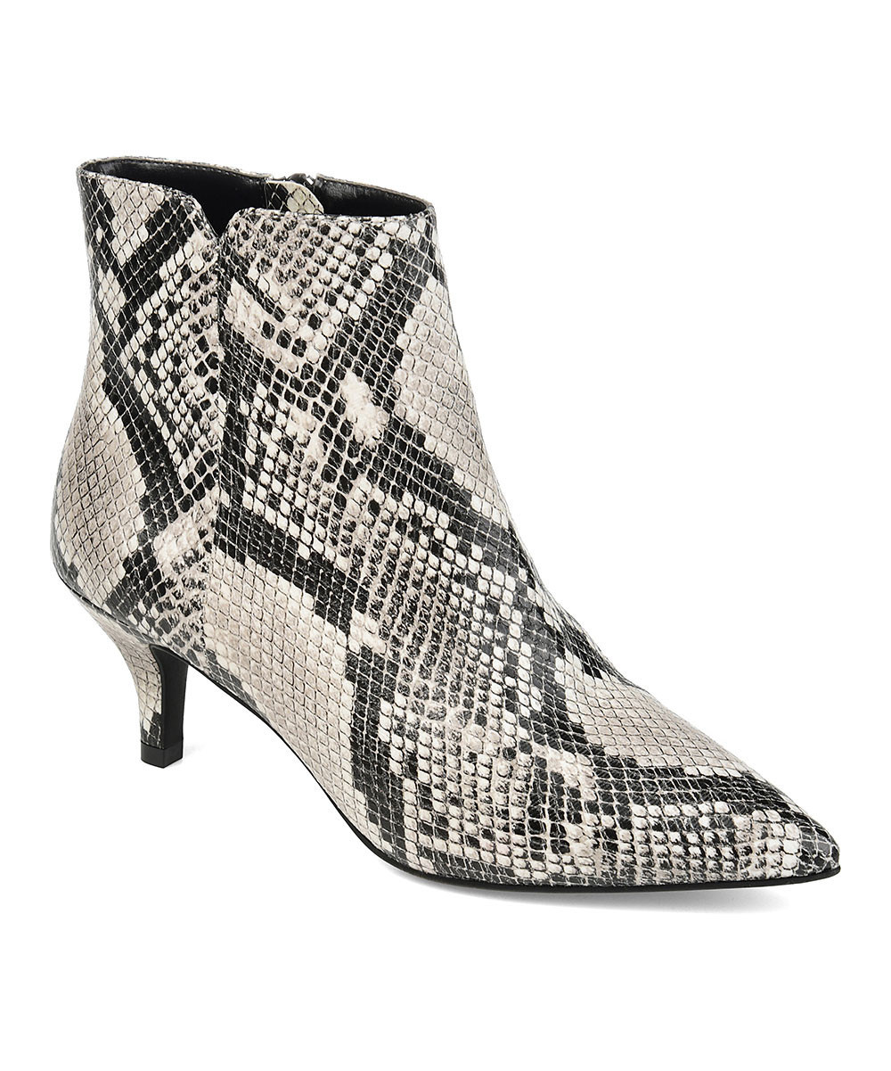 Brinley Co. Women's Formal Boots Snake - Gray Snake Iesha Bootie - Women | Zulily