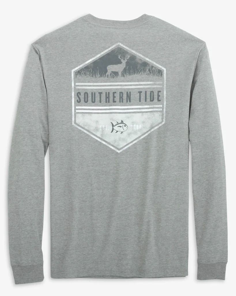 Heather ST Deer Hexagon Long Sleeve T-Shirt | Southern Tide