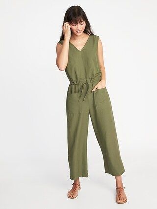 Sleeveless Utility Twill Jumpsuit for Women | Old Navy US