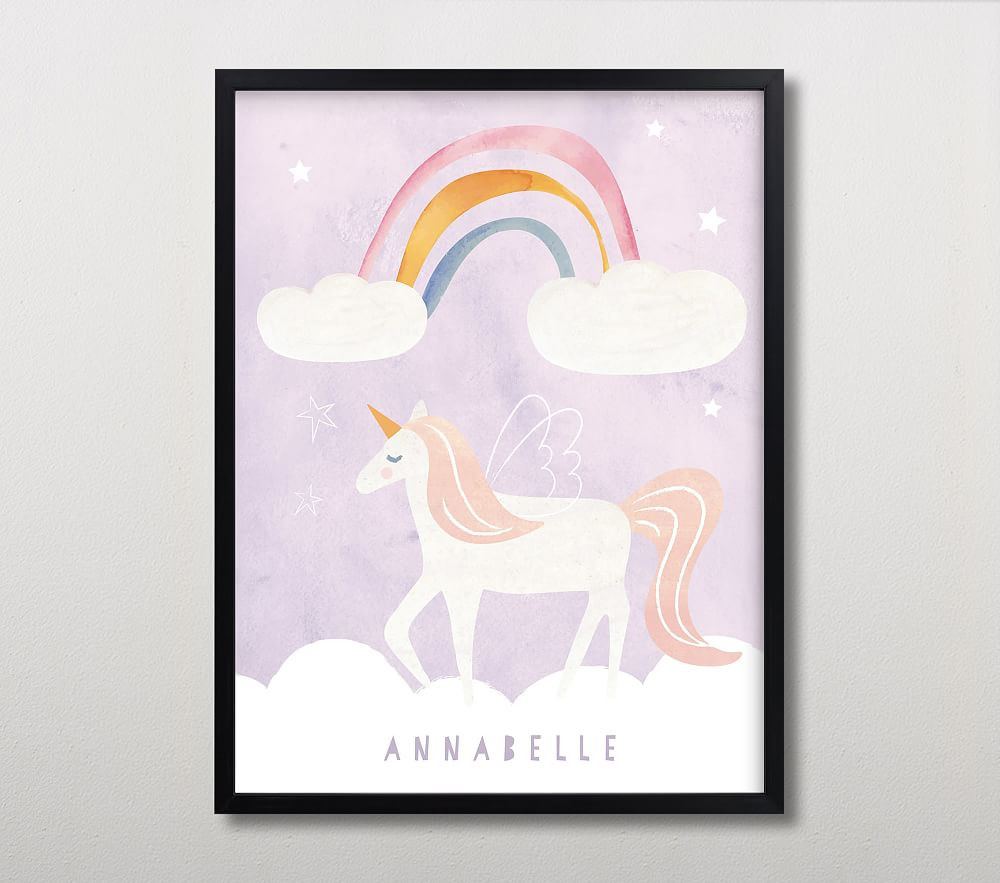 Minted® Dreamy Unicorn Personalized Wall Art by Teju Reval | Pottery Barn Kids