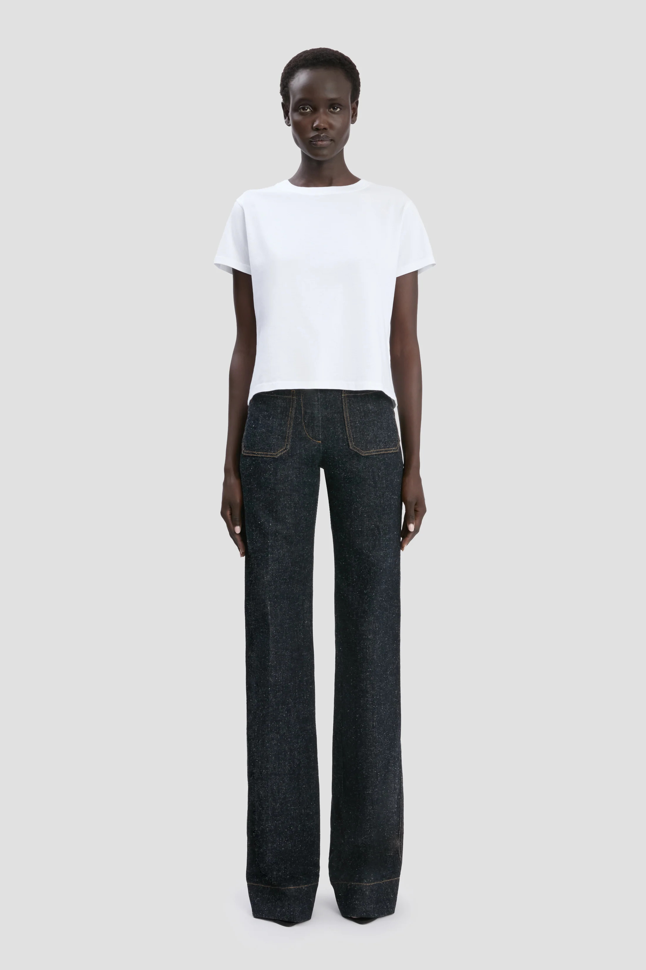 Shrunken Fit T-Shirt In White | Victoria Beckham UK