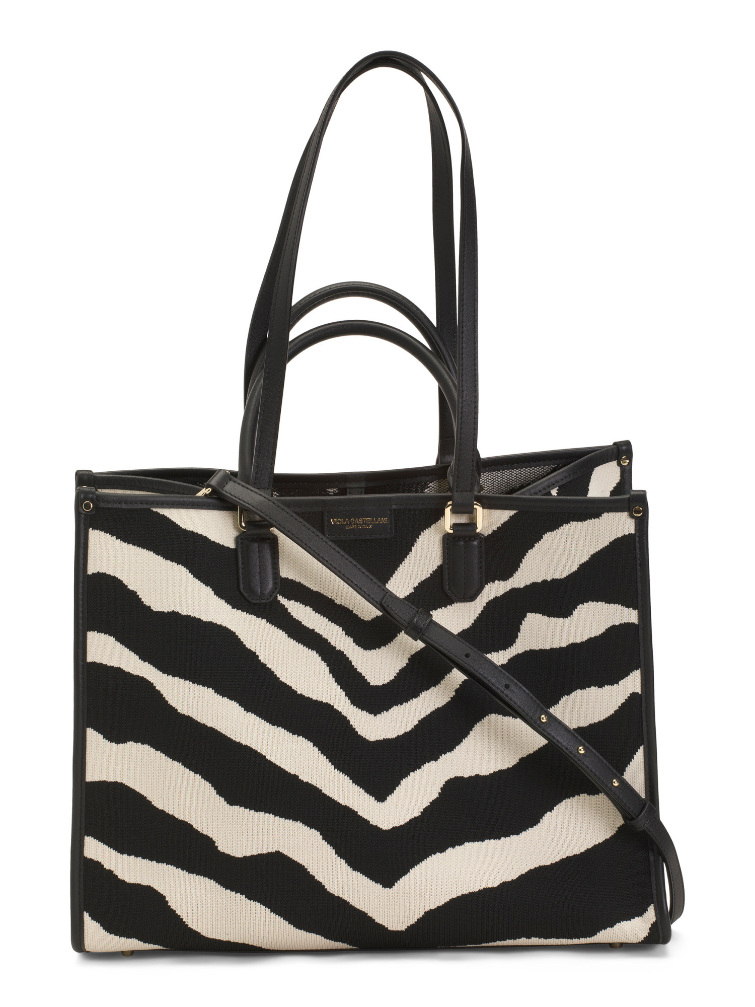 Made In Italy Fabric Tote With Pouch | TJ Maxx