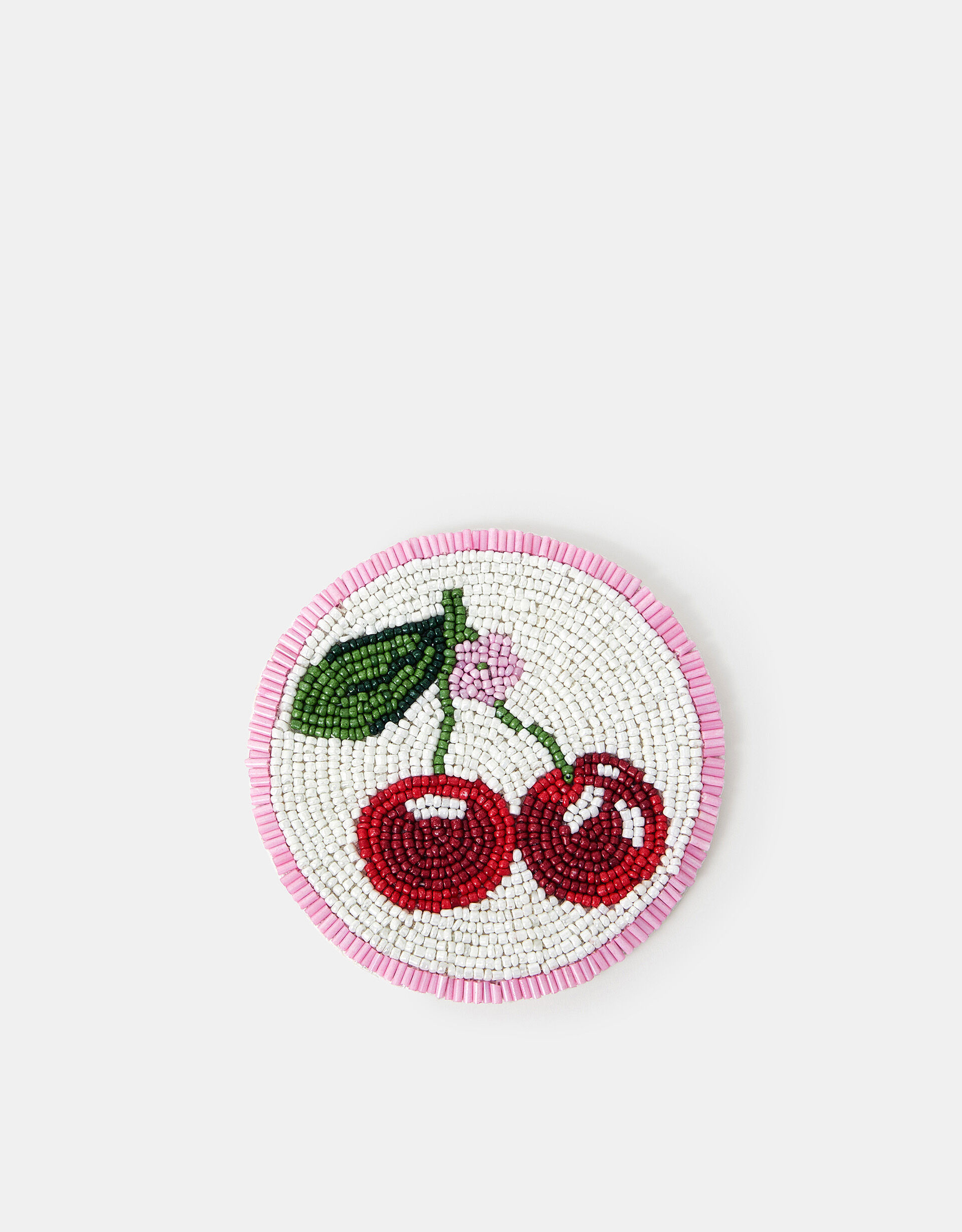 Round Cherry Beaded Coaster | Accessorize (Global)