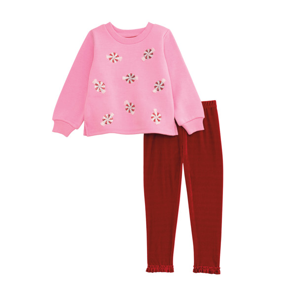Peppermint Toddler Sweatshirt & Legging Set | Mud Pie