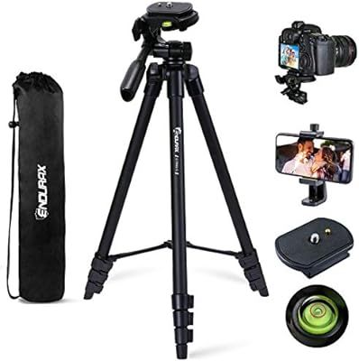 Endurax 60'' Camera Phone Tripod Stand for DSLR Canon Nikon with Universal Phone Mount, Bubble Le... | Amazon (US)