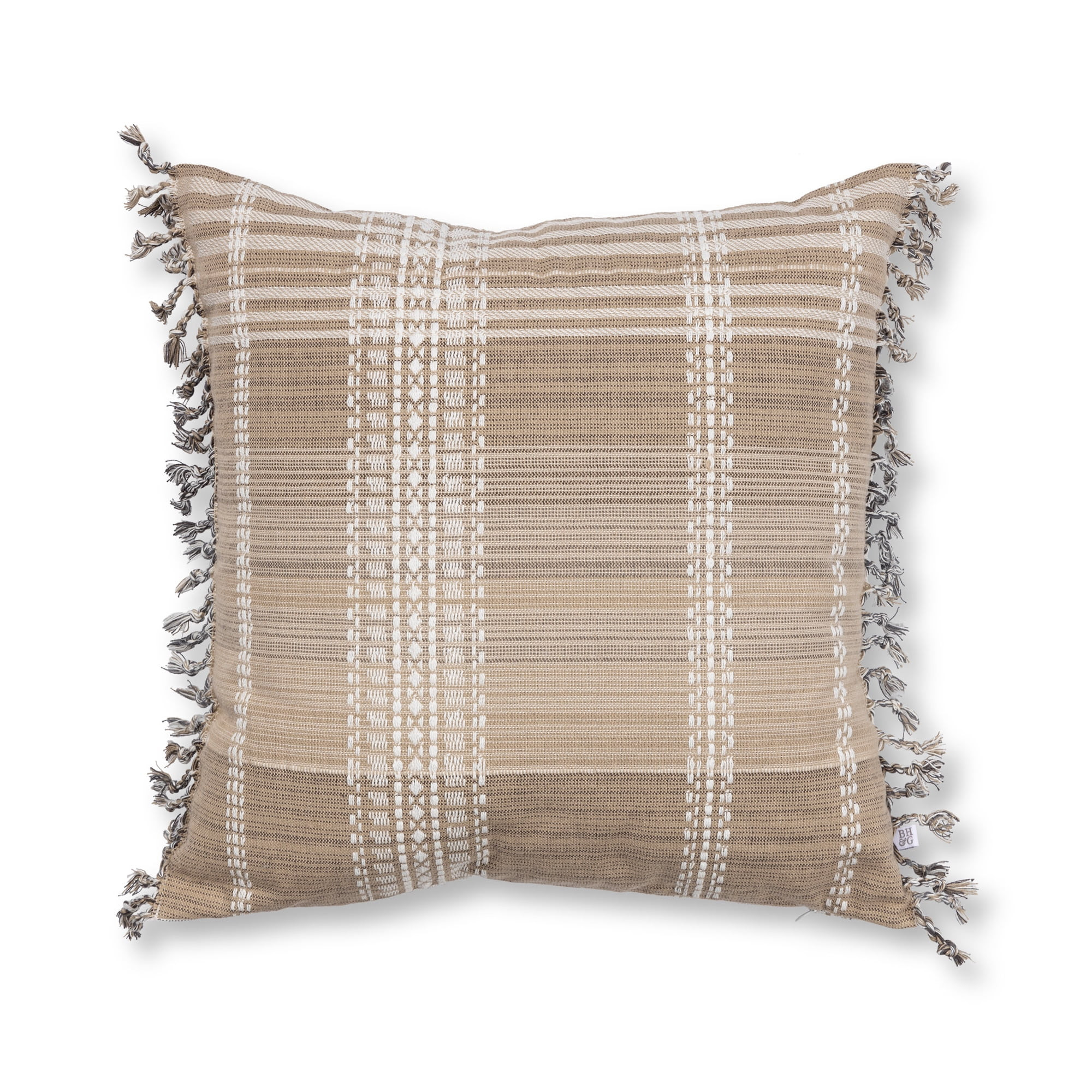 Better Homes & Gardens Reversible Plaid Decorative Square Throw Pillow, 20" x 20", Brown, 1 per P... | Walmart (US)