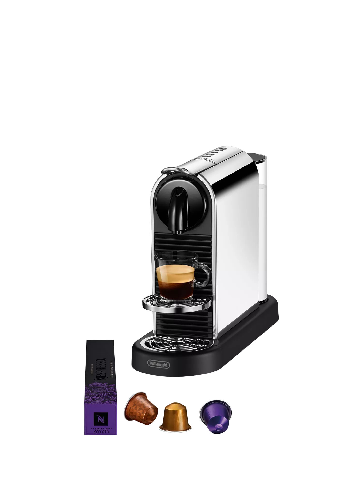 CitiZ Platinum Coffee Pod Machine by De'Longhi, Platinum | John Lewis (UK)