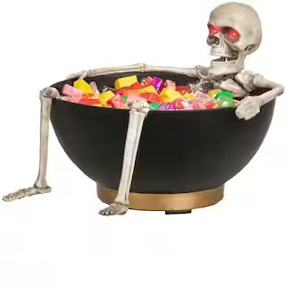 8" Animated Candy Bowl Moving Jaw Skeleton with Glowing Red Eyes | Michaels Stores