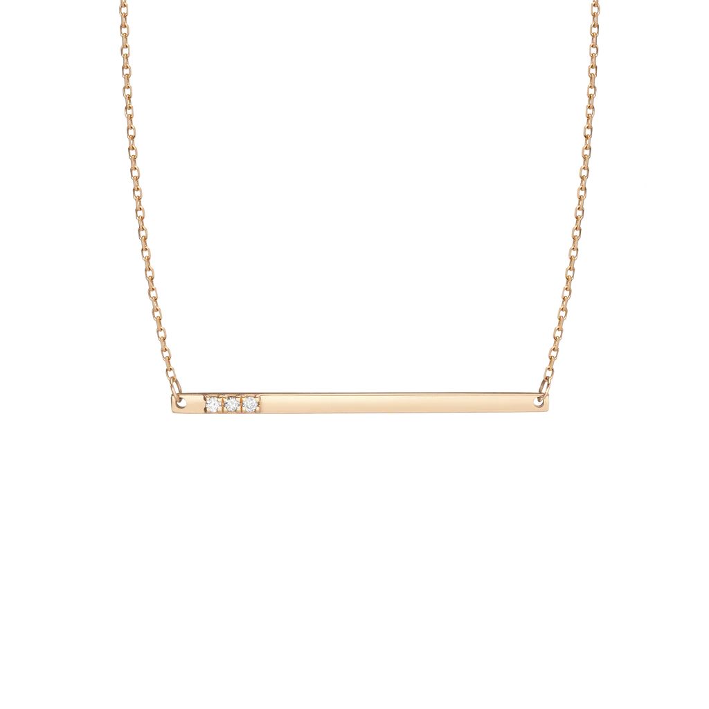 Gold Bar Necklace With Diamonds | AUrate New York