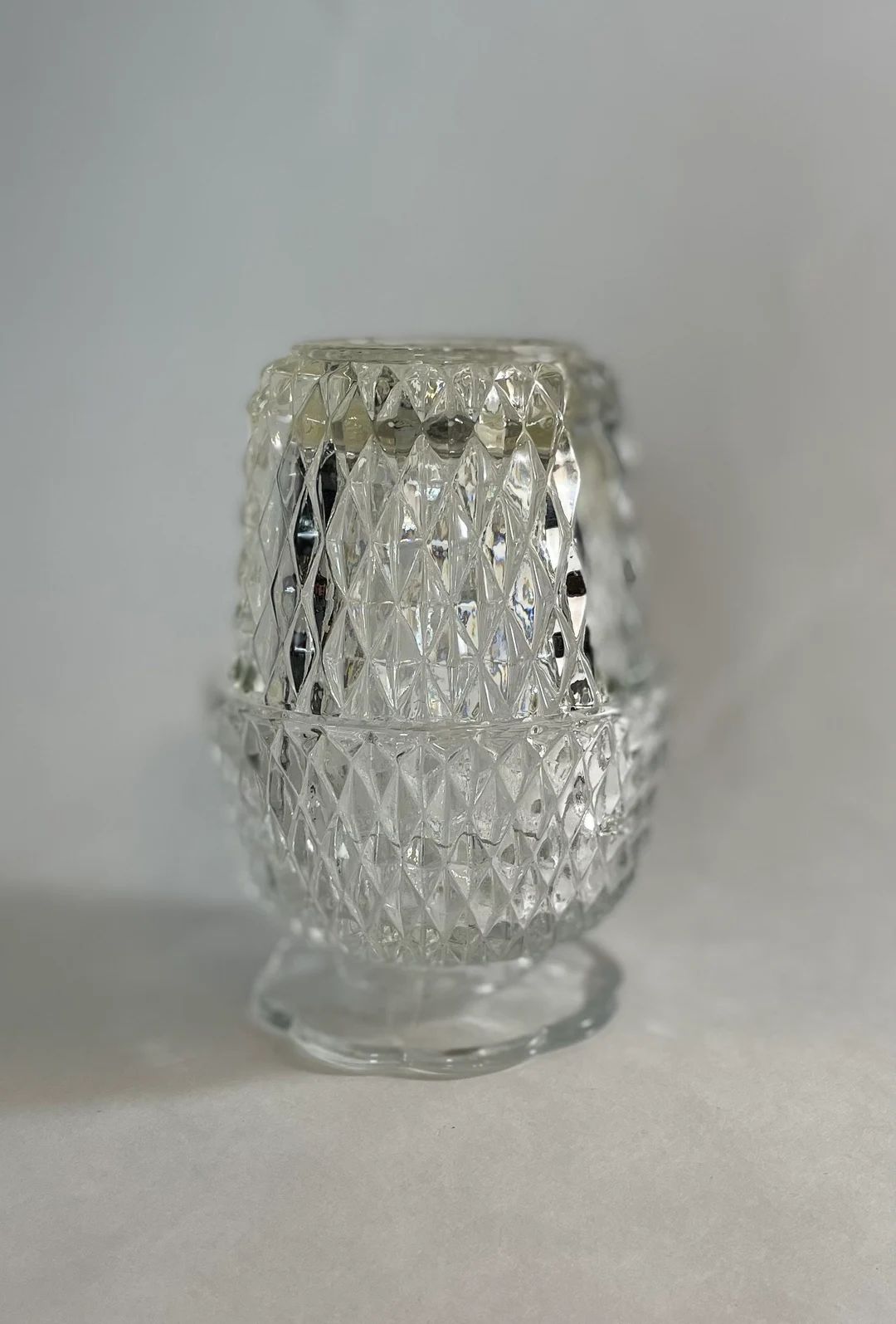 Vintage Indiana Glass Clear Fairy Light Lamp Diamond Point | Etsy (US)