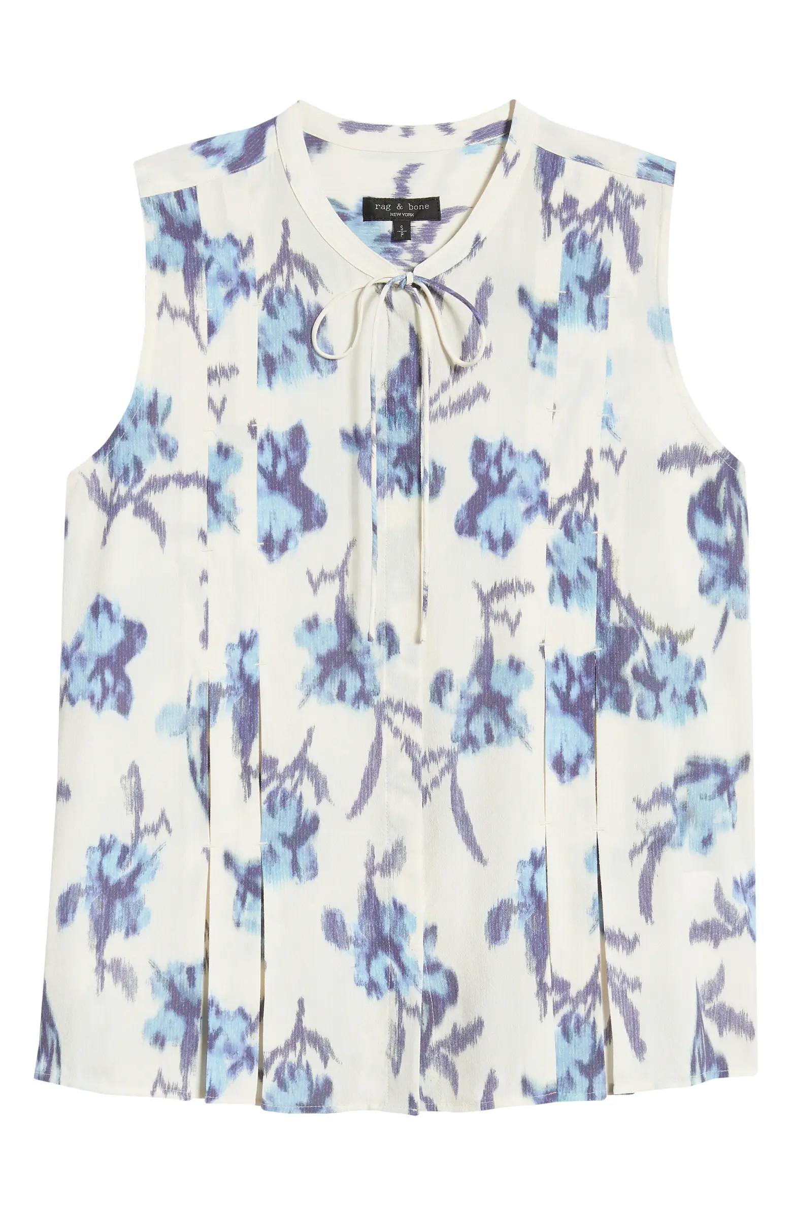 rag & bone Arden Floral Tie Neck Blouse | Nordstrom | Nordstrom