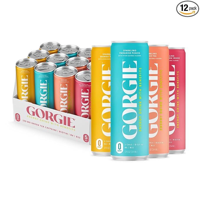 GORGIE Bestsellers Variety, Sugar-Free Natural Energy Drink Sparkling, Healthy Energy Drinks - Gr... | Amazon (US)