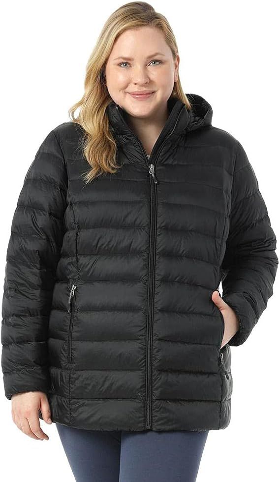 32 DEGREES Women’s Plus Size Water-Repellent Packable Down Jacket, Ultra-Light with Detachable ... | Amazon (US)
