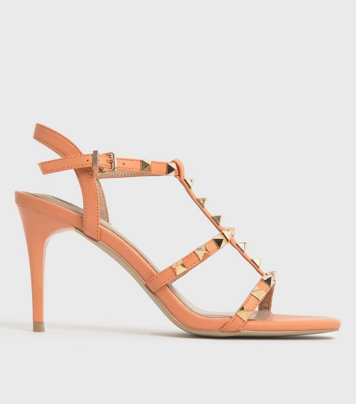 Little Mistress Coral Studded Stiletto Heel Sandals
						
						Add to Saved Items
						Remove ... | New Look (UK)
