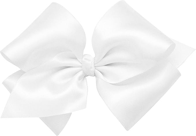 Wee Ones Girls' Classic French Satin Hair Bow on a WeeStay No-Slip Hair Clip w/Knot Wrap Center | Amazon (US)