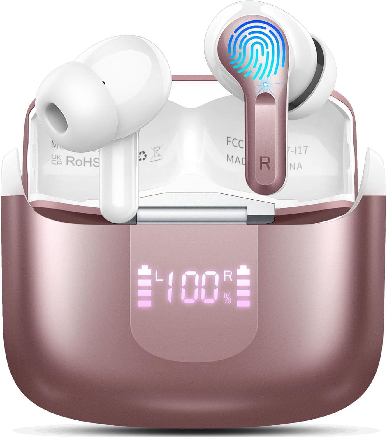 Ordtop Wireless Earbuds, 3D-Stereo Bluetooth 5.4 Headphones, 50+Hrs Deep Bass in Ear Buds, 4 ENC ... | Amazon (UK)